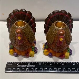 NWT & Vintage 1999 Turkey Candle Holders